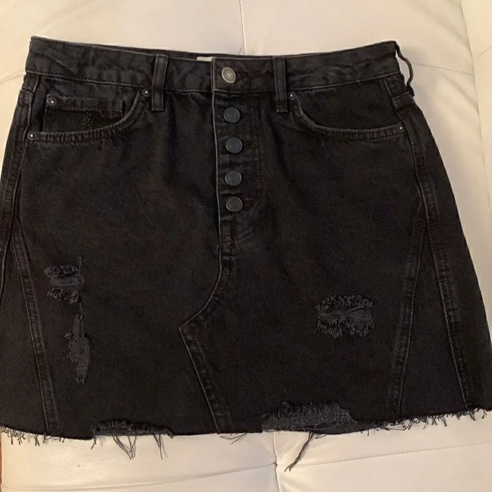 Fee People/We The Free Cotton Distressed Denim Skirt Size 28